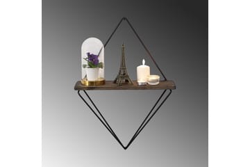 Amstelveen Vägghylla 15x27 cm - Svart/Valnöt - Förvaring - Hylla - Vägghylla