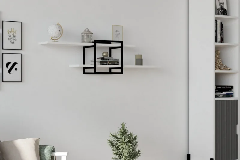 Andifli Vägghylla 120x30 cm - Vit - Förvaring - Hylla - Vägghylla