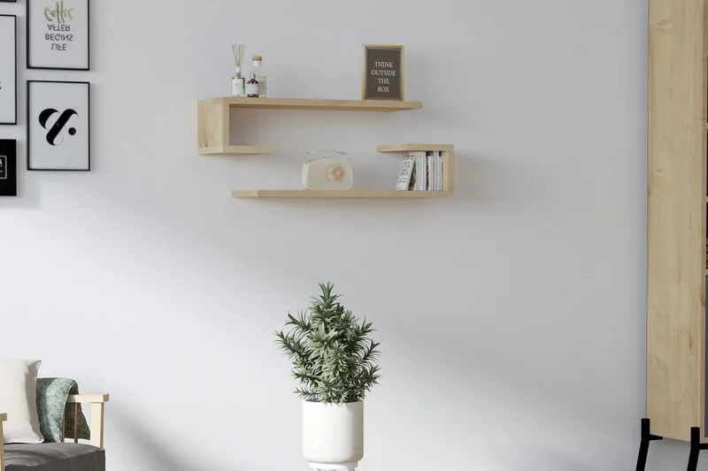 Andifli Vägghylla 60x15 cm - Grön - Förvaring - Hylla - Vägghylla