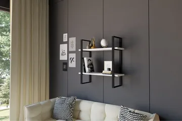 Andifli Vägghylla 70x70 cm - Vit - Förvaring - Hylla - Vägghylla