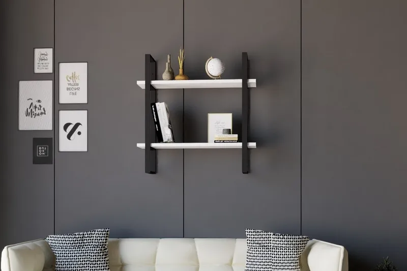 Andifli Vägghylla 70x70 cm - Vit - Förvaring - Hylla - Vägghylla