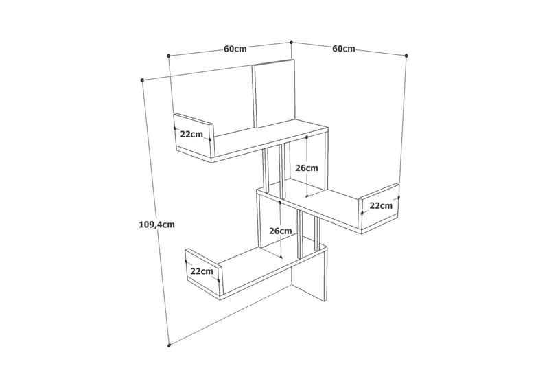 Aobrey Vägghylla 60x60 cm - Natur - Förvaring - Hylla - Vägghylla