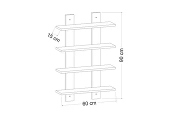 Aposonga Vägghylla 60x16 cm - Vit - Förvaring - Hylla - Vägghylla