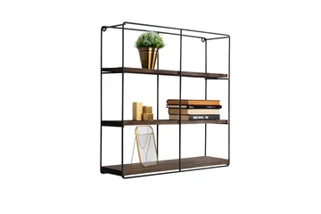 Apricus Vägghylla 60x15 cm 3 Hyllor - Svart/Mörkbrun - Förvaring - Hylla - Vägghylla