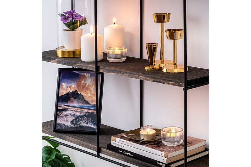 Apricus Vägghylla 60x15 cm 3 Hyllor - Svart/Mörkbrun - Förvaring - Hylla - Vägghylla