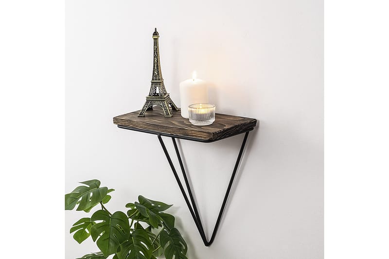 Arsenal Vägghylla 15x27 cm - Svart/Valnöt - Förvaring - Hylla - Vägghylla