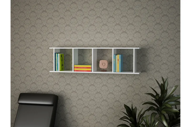 Asillane Vägghylla 4 Fack - Vit - Förvaring - Hylla - Vägghylla