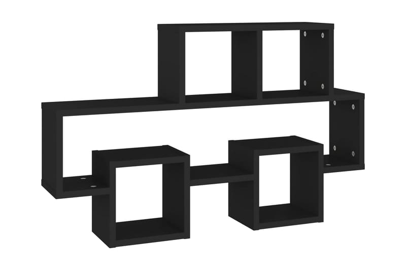 Bilformad vägghylla svart 82x15x51 cm spånskiva - Svart - Vägghylla - Väggförvaring