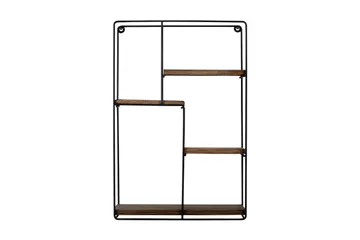 Bingdi Vägghylla 60x15 cm 4 Hyllor - Svart/Mörkbrun - Förvaring - Hylla - Vägghylla