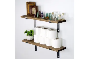 Bogel Vägghylla 60 cm - Svart/Valnöt - Förvaring - Hylla - Vägghylla