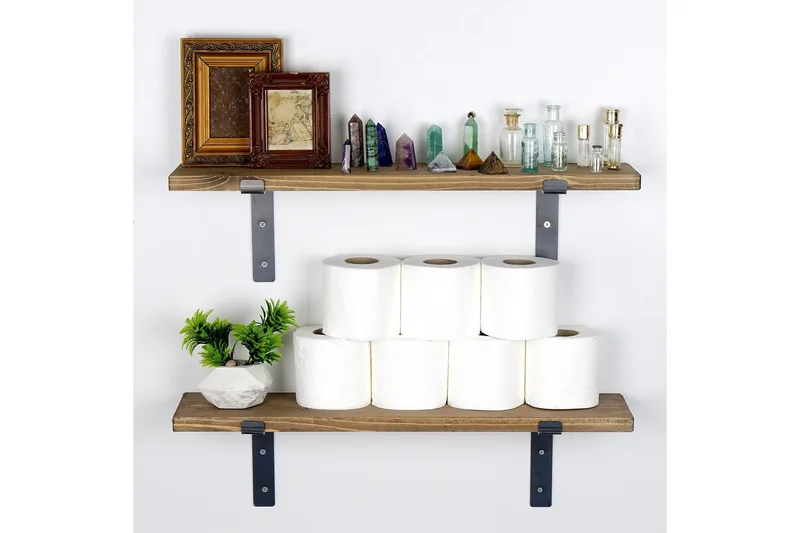 Bogel Vägghylla 60 cm - Svart/Valnöt - Förvaring - Hylla - Vägghylla