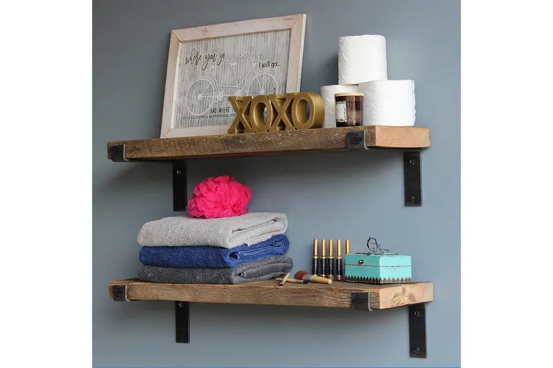 Bogel Vägghylla 60 cm - Svart/Valnöt - Förvaring - Hylla - Vägghylla