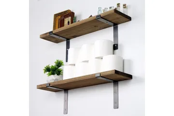 Bogel Vägghylla 60 cm - Svart/Valnöt - Förvaring - Hylla - Vägghylla