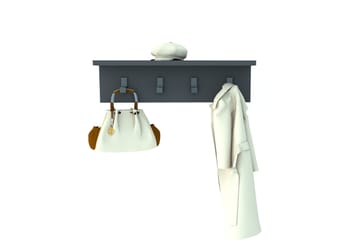 Casden Vägghylla 15 cm - Antracit - Förvaring - Klädförvaring - Klädhängare - Krokar