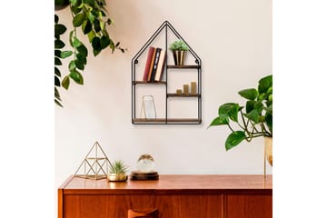 Catesbaei Vägghylla 60x15 cm 4 Hyllor - Svart/Mörkbrun - Förvaring - Hylla - Vägghylla