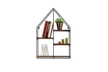 Catesbaei Vägghylla 60x15 cm 4 Hyllor - Svart/Mörkbrun - Förvaring - Hylla - Vägghylla