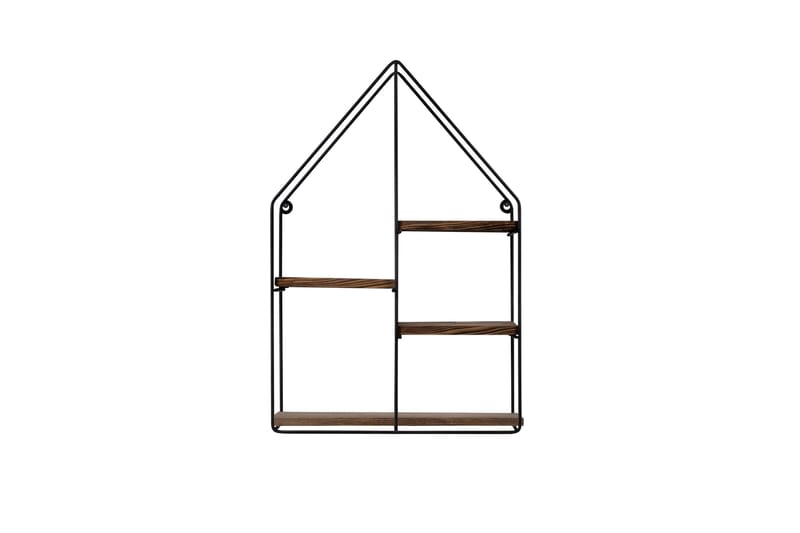 Catesbaei Vägghylla 60x15 cm 4 Hyllor - Svart/Mörkbrun - Förvaring - Hylla - Vägghylla