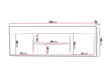 Cezar Hylla 120x18x42 cm Ek 120x25x40 - Förvaring - Hylla - Vägghylla