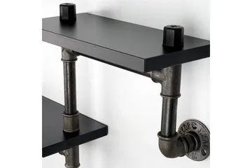 Chandina Vägghylla 56x13 cm 2 Hyllor - Svart - Förvaring - Hylla - Vägghylla