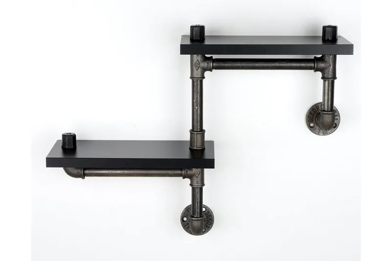 Chandina Vägghylla 56x13 cm 2 Hyllor - Svart - Förvaring - Hylla - Vägghylla