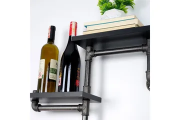 Chandina Vägghylla 56x13 cm 2 Hyllor - Svart - Förvaring - Hylla - Vägghylla