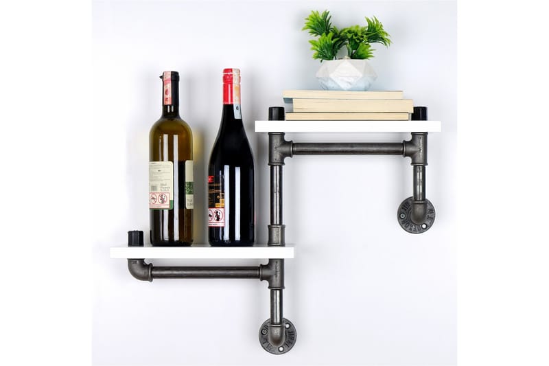 Chandina Vägghylla 56x13 cm 2 Hyllor - Vit - Förvaring - Hylla - Vägghylla