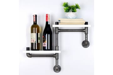 Chandina Vägghylla 56x13 cm 2 Hyllor - Vit - Förvaring - Hylla - Vägghylla