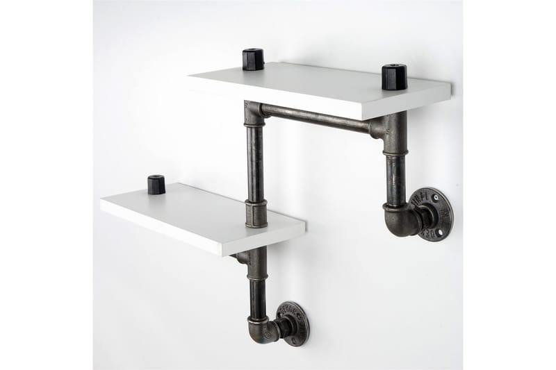 Chandina Vägghylla 56x13 cm 2 Hyllor - Vit - Förvaring - Hylla - Vägghylla