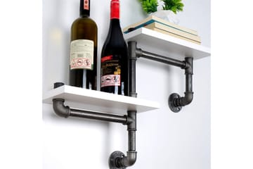 Chandina Vägghylla 56x13 cm 2 Hyllor - Vit - Förvaring - Hylla - Vägghylla