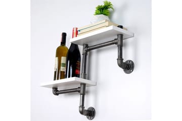 Chandina Vägghylla 56x13 cm 2 Hyllor - Vit - Förvaring - Hylla - Vägghylla