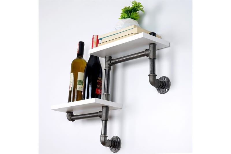 Chandina Vägghylla 56x13 cm 2 Hyllor - Vit - Förvaring - Hylla - Vägghylla