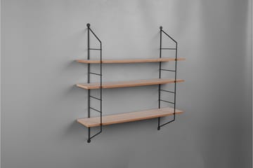 Vägghylla Clara 60x62x14,5 cm Svart/Trä - Svart/Trä - Förvaring - Hylla - Vägghylla