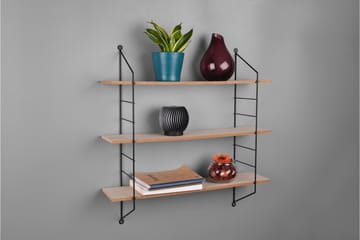Vägghylla Clara 60x62x14,5 cm Svart/Trä - Svart/Trä - Förvaring - Hylla - Vägghylla