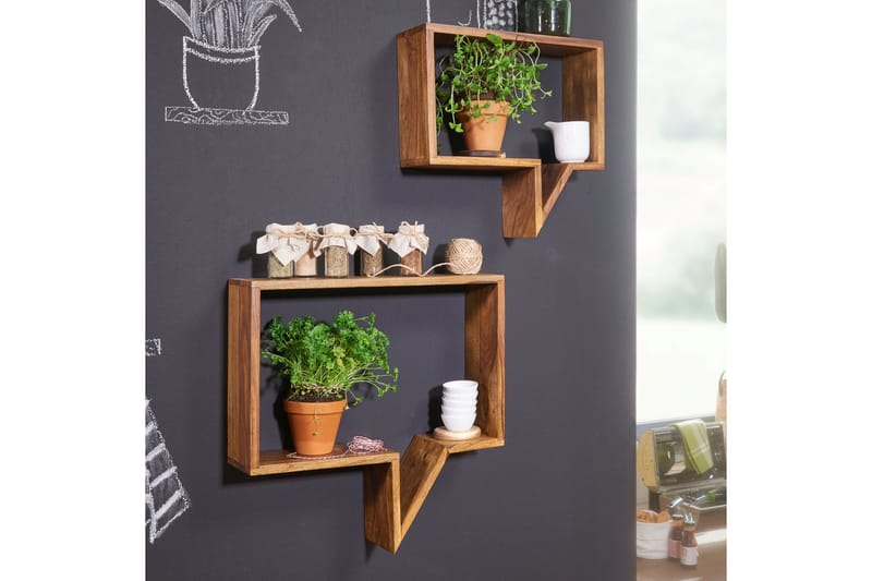 Clutts Vägghylla 2-pack - Trä/natur - Förvaring - Hylla - Vägghylla