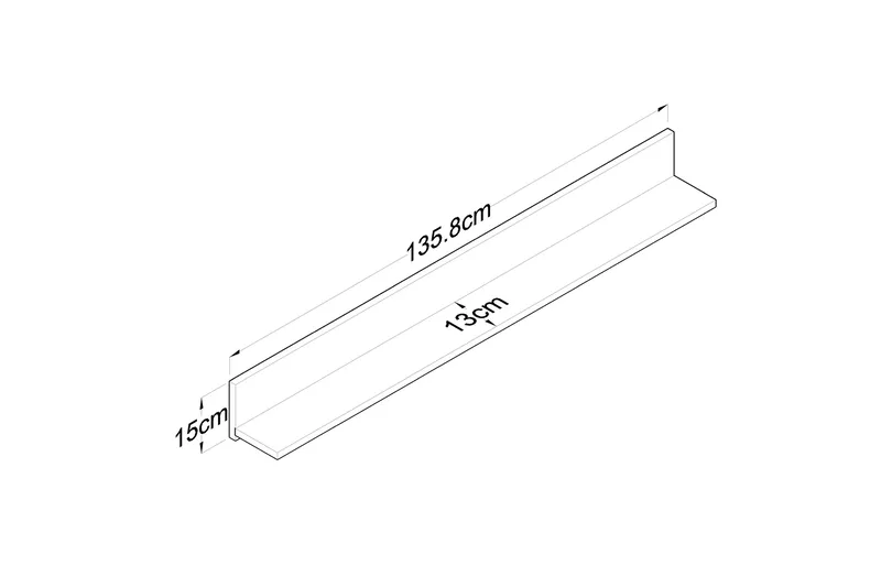 Coliandien Vägghylla 13x136 cm - Valnöt - Förvaring - Hylla - Vägghylla