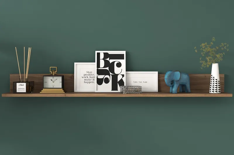 Coliandien Vägghylla 13x136 cm - Valnöt - Förvaring - Hylla - Vägghylla