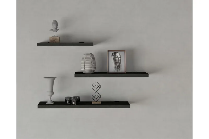 Cordin Vägghylla 2x30 cm 3-pack - Antracit - Förvaring - Hylla - Vägghylla