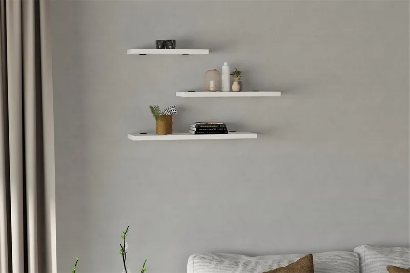 Cordin Vägghylla 2x30 cm 3-pack - Vit - Förvaring - Hylla - Vägghylla