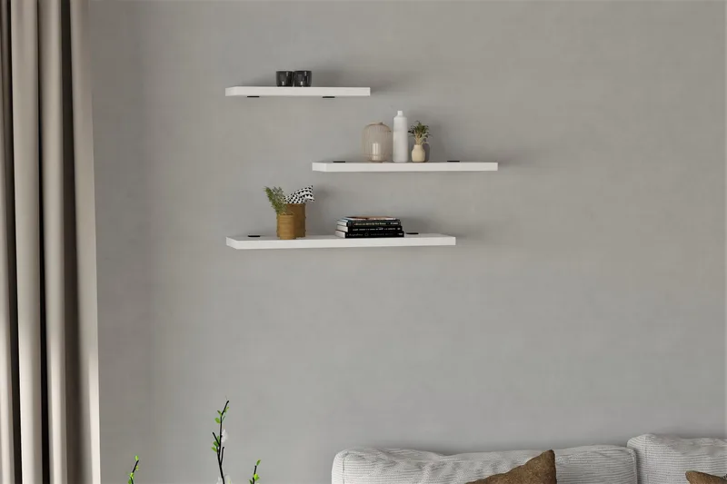 Cordin Vägghylla 2x30 cm 3-pack - Vit - Förvaring - Hylla - Vägghylla