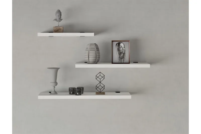 Cordin Vägghylla 2x30 cm 3-pack - Vit - Förvaring - Hylla - Vägghylla