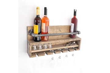 Crystalann Vägghylla 60 cm - Valnöt/Svart - Förvaring - Hylla - Vägghylla