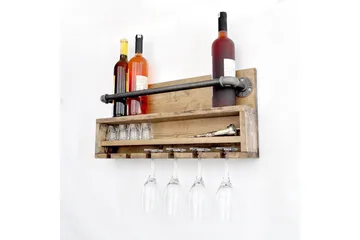 Crystalann Vägghylla 60 cm - Valnöt/Svart - Förvaring - Hylla - Vägghylla