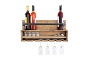 Crystalann Vägghylla 60 cm - Valnöt/Svart - Förvaring - Hylla - Vägghylla