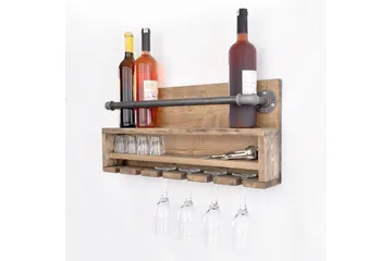 Crystalann Vägghylla 60 cm - Valnöt/Svart - Förvaring - Hylla - Vägghylla