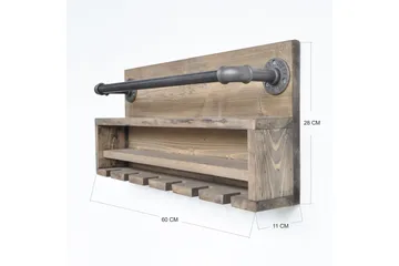 Crystalann Vägghylla 60 cm - Valnöt/Svart - Förvaring - Hylla - Vägghylla