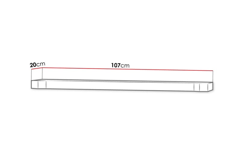 Dallas Hylla 107x4,8x20 cm LED-belysning - Beige/Vit - Förvaring - Hylla - Vägghylla