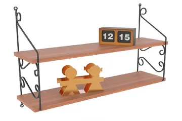 Decormet Vägghylla 2 Hyllor - Brun - Förvaring - Hylla - Vägghylla