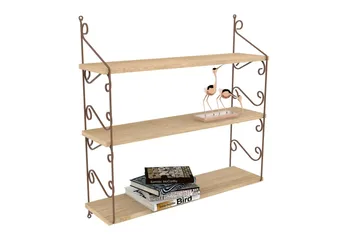 Decormet Vägghylla 3 Hyllor - Brun - Förvaring - Hylla - Vägghylla