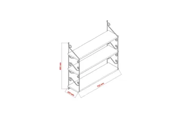 Decormet Vägghylla 3 Hyllor - Vit/Svart - Förvaring - Hylla - Vägghylla