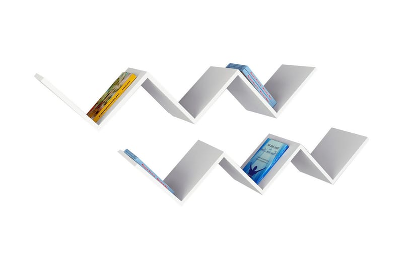 Decormet Vägghylla W-form - Vit/Orange - Förvaring - Hylla - Vägghylla